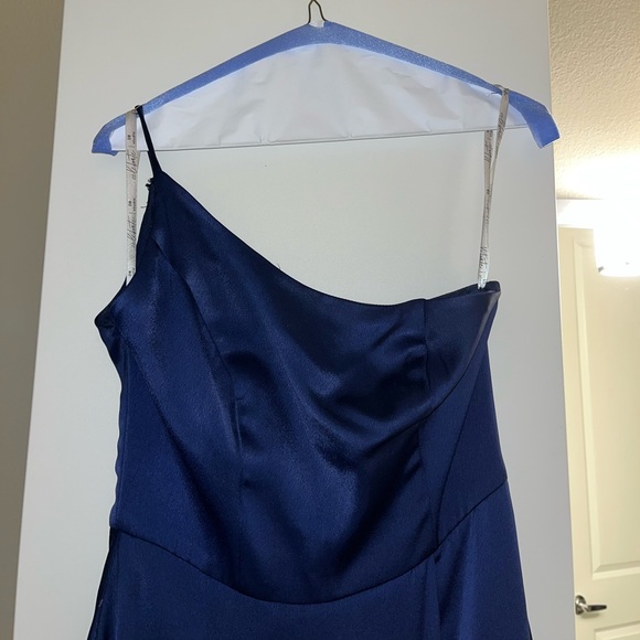 David’s Bridal Crepe-Back Satin One Shoulder Bridesmaid Dress - Picture 6 of 6